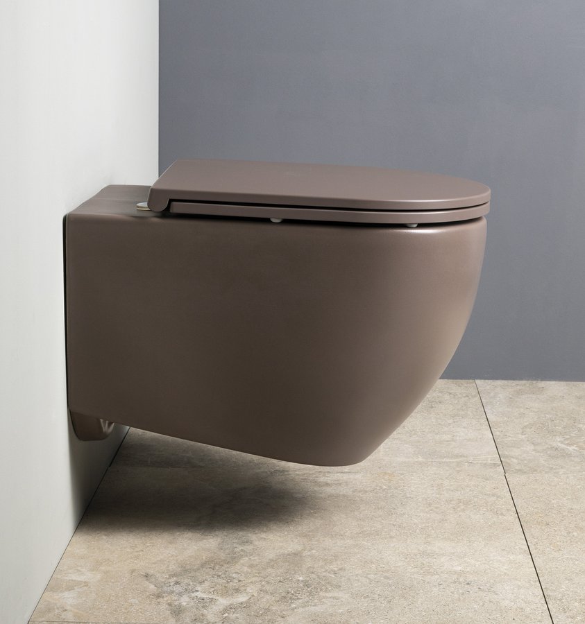 Isvea INFINITY závěsná WC mísa, Rimless, 36,5x53cm, taupe 10NF02005-2H