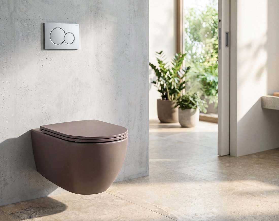 Isvea INFINITY závěsná WC mísa, Rimless, 36,5x53cm, taupe 10NF02005-2H