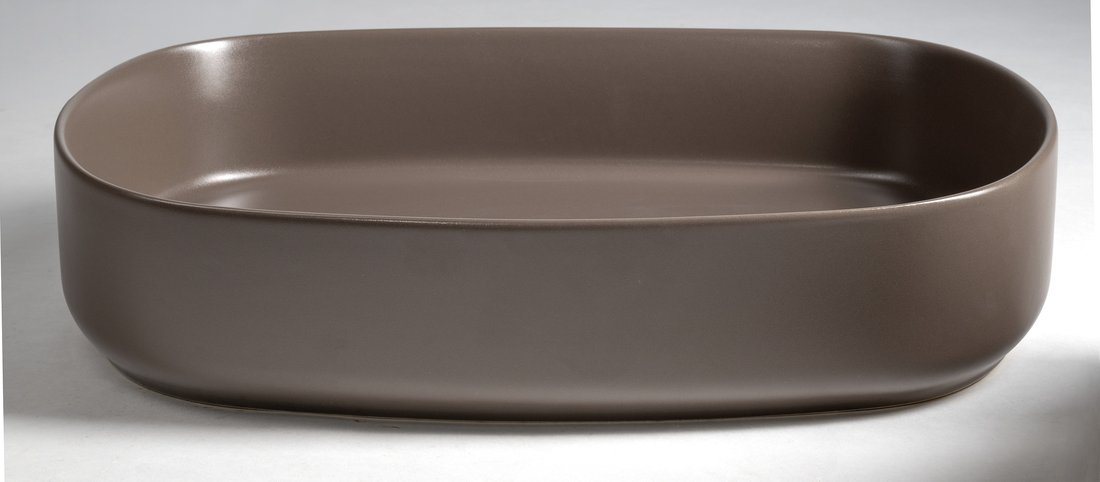 Isvea INFINITY OVAL keramické umyvadlo na desku, 55x36cm, taupe 10NF65055-2H