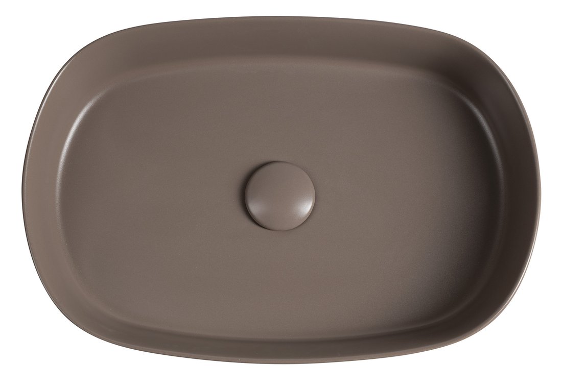 Isvea INFINITY OVAL keramické umyvadlo na desku, 55x36cm, taupe 10NF65055-2H