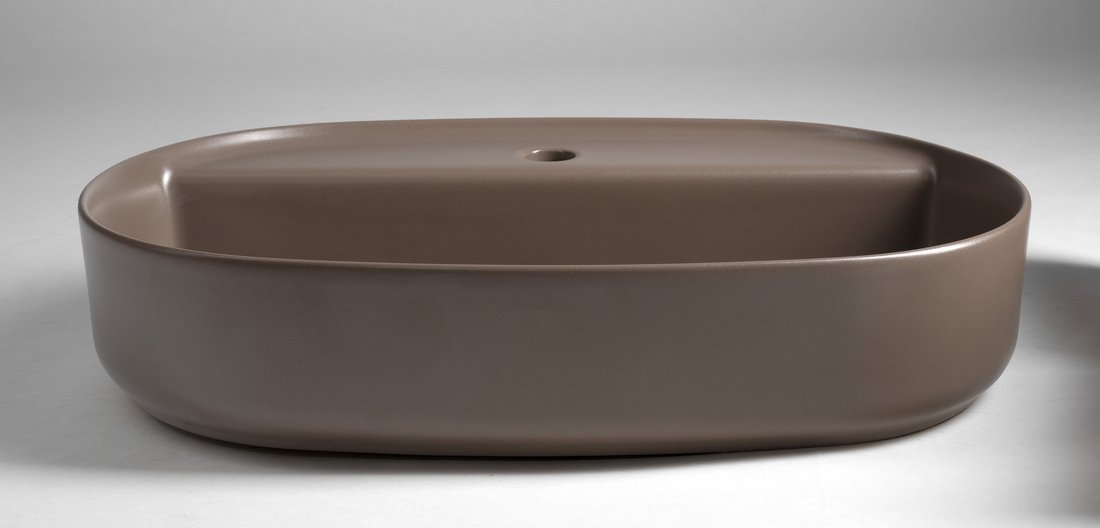Isvea INFINITY OVAL keramické umyvadlo na desku, 60x40cm, taupe 10NF65060-2H