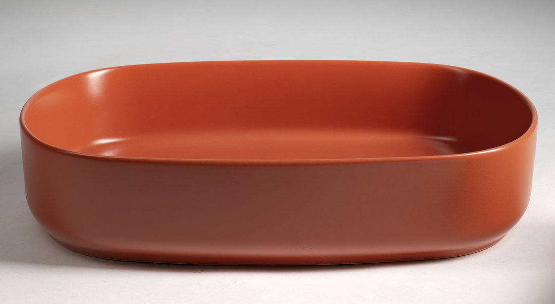 Isvea INFINITY OVAL keramické umyvadlo na desku, 55x36cm, terracotta 10NF65055-2U