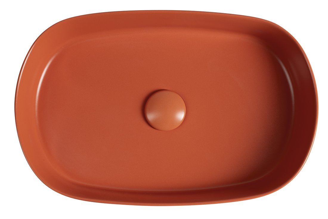 Isvea INFINITY OVAL keramické umyvadlo na desku, 55x36cm, terracotta 10NF65055-2U