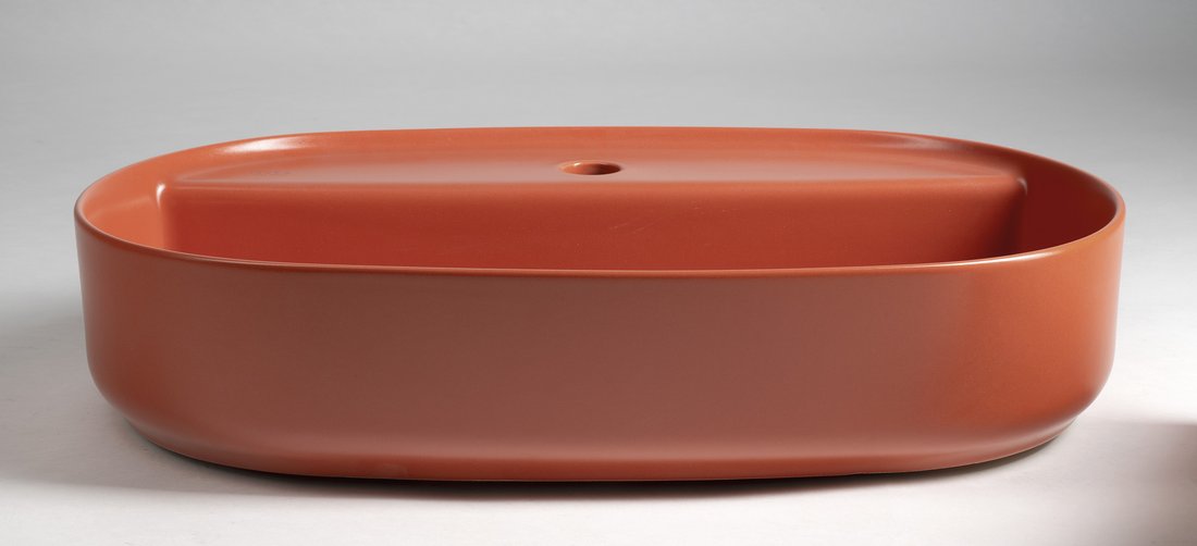 Isvea INFINITY OVAL keramické umyvadlo na desku, 60x40cm, terracotta 10NF65060-2U