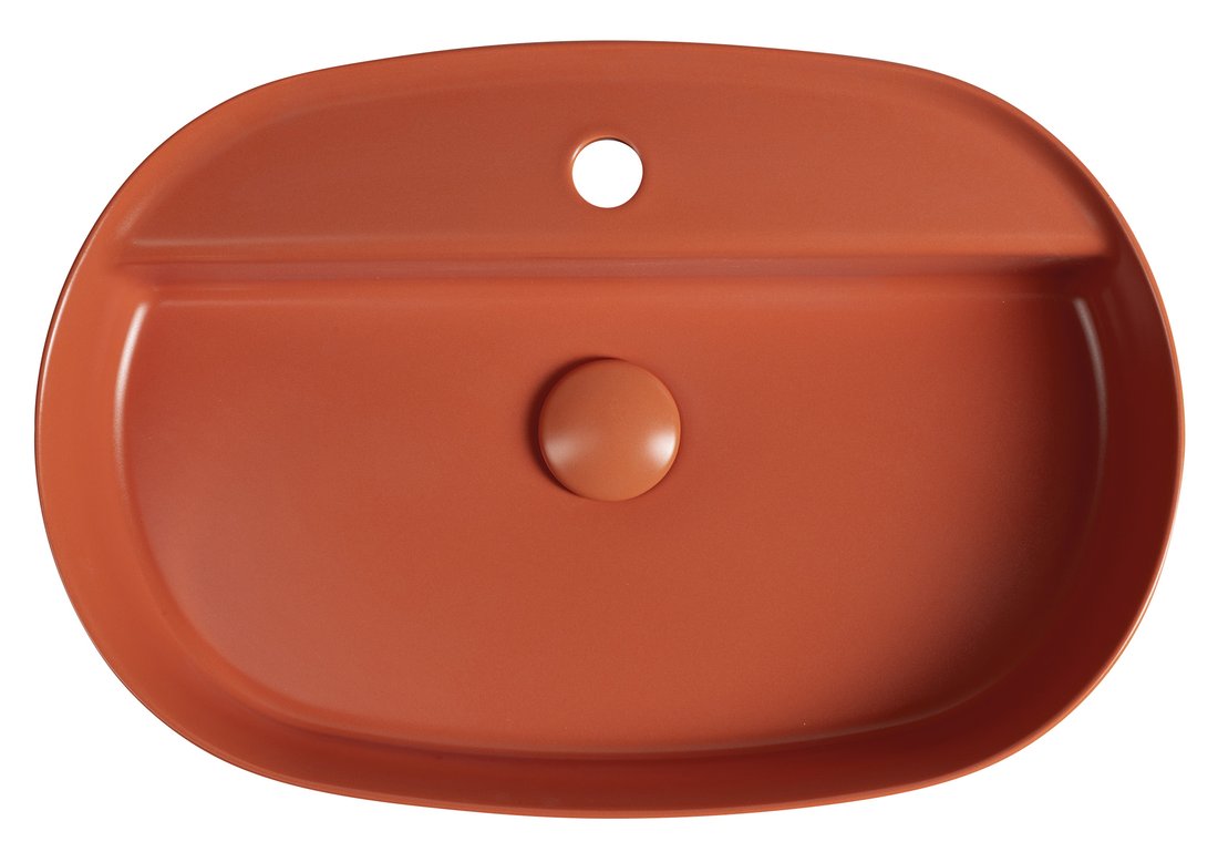 Isvea INFINITY OVAL keramické umyvadlo na desku, 60x40cm, terracotta 10NF65060-2U