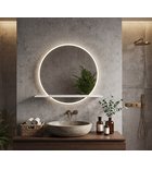 Photo: VISO okrągłe lustro z&nbsp;oświetleniem LED, ø 70cm, półką, biały mat