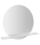 Photo: VISO round mirror with LED Lighting and shelf, ø 60cm, white matt