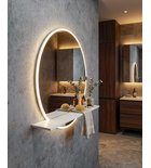 Photo: VISO okrągłe lustro z&nbsp;oświetleniem LED, ø 60cm, półką, biały mat