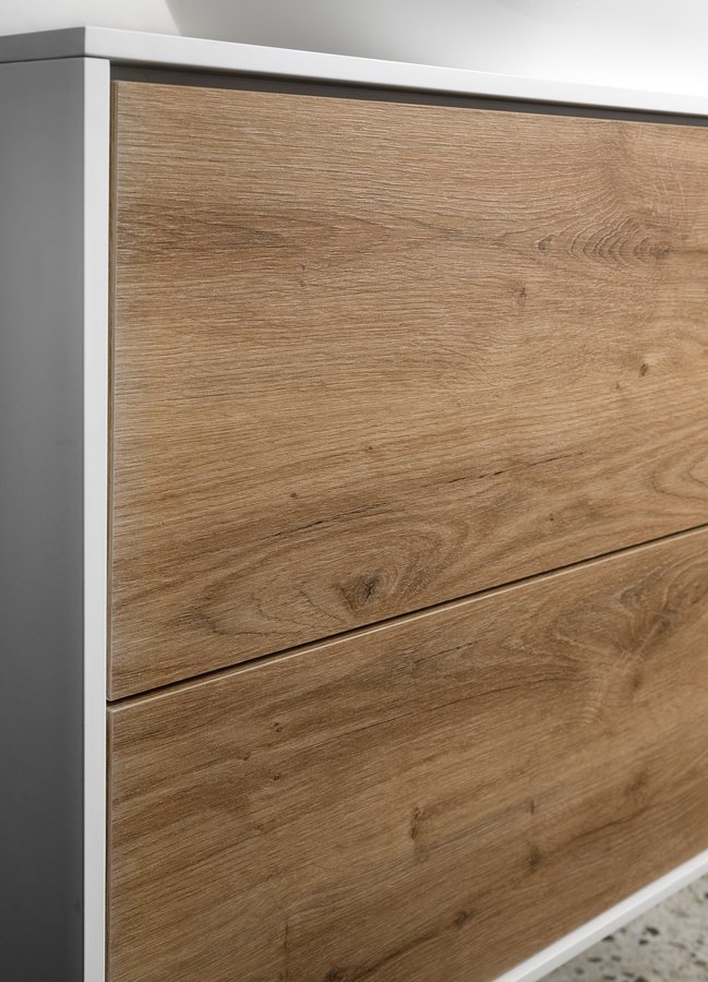 Aqualine ZANYA umyvadlová skříňka 60x50x46cm, bílá mat/dub emporio ZA260