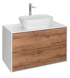 Photo: ZANYA vanity unit 80x50x46cm, white matt/oak emporio
