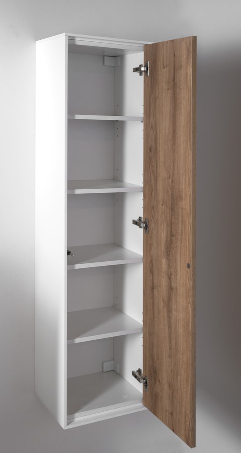 Aqualine ZANYA vysoká skříňka 35x140x30cm, bílá mat/dub emporio ZA140