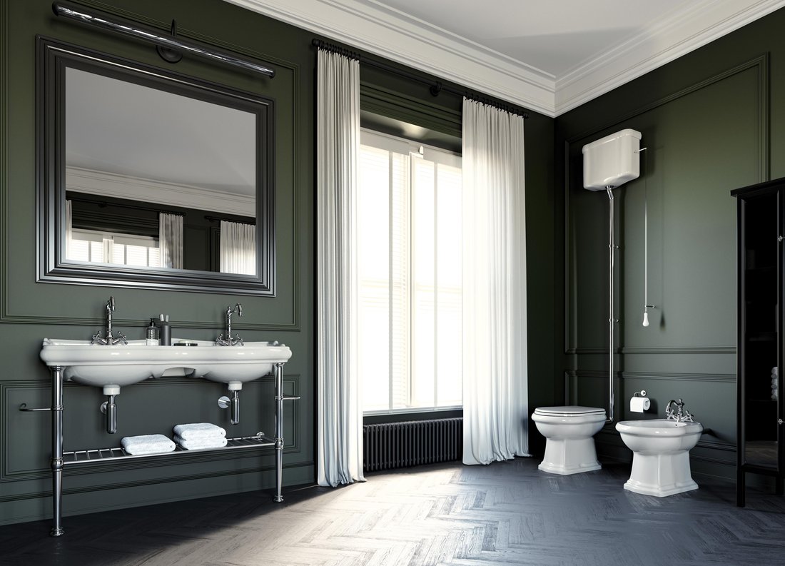 Kerasan RETRO konstrukce pro dvojumyvadlo 120cm s poličkou, chrom 730190