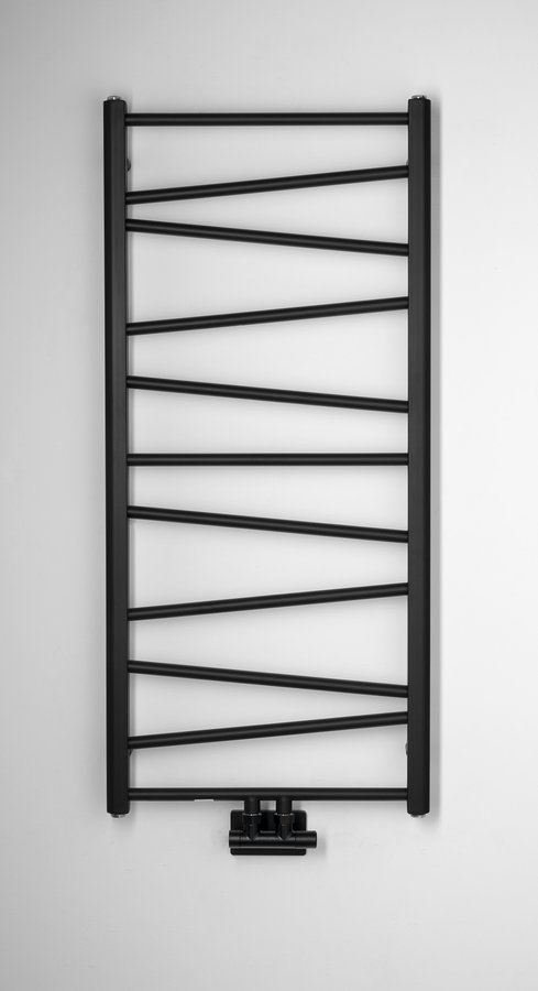 Aqualine ANNALISA otopné těleso 500x1095mm, středové připojení, černá mat AN216