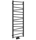 ANNALISA bathroom radiator 500x1375mm, cental connection, black matt Photo: ANNALISA bathroom radiator 500x1375mm, cental connection, black matt