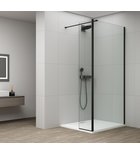 Photo: ESCA BLACK MATT kabina przysznicowa, stałe szkło 1000 mm, szkło czyste, panel obrotowego 400 mm