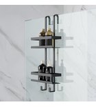 Photo: MYLINE wall-hung shower shelf, 288x605x168mm, black matt
