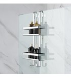 Photo: MYLINE wall-hung shower shelf, 288x605x168mm, polished stainless steel
