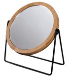 Photo: KARA kozmetické zrkadlo na postavenie, priemer 145mm, obojstranné, čierna/bambus
