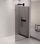 Photo: ARCHITEX floor-to-wall glass mounting kit with sloped bar, 1615x2105mm, black matt