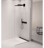Photo: ARCHITEX floor-to-wall glass mounting kit with sloped bar, 1615x2105mm, black matt