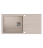 Photo: Einbau-Granitspüle mit Abtropffläche, 100x50cm, beige