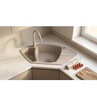 Photo: Corner Granite Kitchen Sink 90x53,8cm, beige