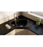 Photo: Corner Granite Kitchen Sink 90x53,8cm, black