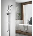 Photo: Shower rail with soap dish holder, adjustable, round, 810mm, chrome