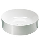 Photo: KUBE X keramické umývadlo na dosku, priemer 45cm, biela/strieborná