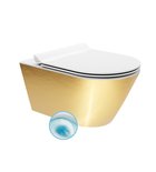 Photo: KUBE X závesná WC misa GeniusFlush, 36x55cm, biela/zlata