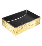 Photo: KUBE X DIAMOND keramické umývadlo na dosku 50x37cm, čierná/zlata