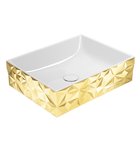 Photo: KUBE X DIAMOND keramické umývadlo na dosku 50x37cm, biela/zlata