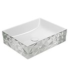 Photo: KUBE X DIAMOND keramické umývadlo na dosku 50x37cm, biela/strieborna