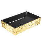 Photo: KUBE X DIAMOND keramické umývadlo na dosku 60x37cm, čierná/zlata
