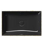 Photo: KUBE X DIAMOND counter top ceramic washbasin 60x37cm, black/gold