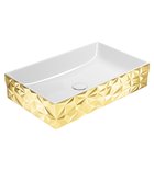 Photo: KUBE X DIAMOND keramické umývadlo na dosku 60x37cm, biela/zlata