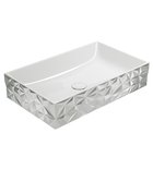 Photo: KUBE X DIAMANTE counter top ceramic washbasin 60x37cm, white/silver