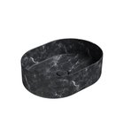 Photo: ALTACERAMICA ceramic counter top washbasin, 55x40cm, oval, marble/black matt