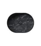 Photo: ALTACERAMICA ceramic counter top washbasin, 55x40cm, oval, marble/black matt