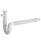 Photo: Dřezový sifon flexibilní s odbočkou, 6/4", DN50/40, bílá