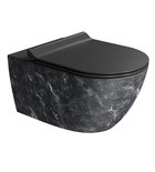 Photo: ALTACERAMICA wall-hung toilet pan, Swirlflush, 36x55cm, marble/black matt