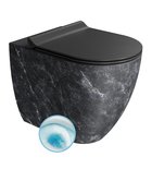 Photo: ALTACERAMICA WC pan, Swirlflush, 36x55cm, S-trap/P-trap, marble/black matt