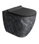 Photo: ALTACERAMICA WC pan, Swirlflush, 36x55cm, S-trap/P-trap, marble/black matt