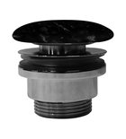 Photo: ALTACERAMICA free flow washbasin drain 5/4“, ceramic plug, for AC301/AC302/AC307, 5-65mm, marble/black matt