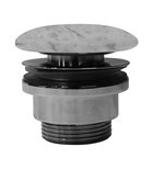 Photo: ALTACERAMICA free flow washbasin drain 5/4“, ceramic plug, 5-65mm, marble/white matt