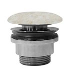 Photo: ALTACERAMICA free flow washbasin drain 5/4“, ceramic plug, 5-65mm, marble/beige matt