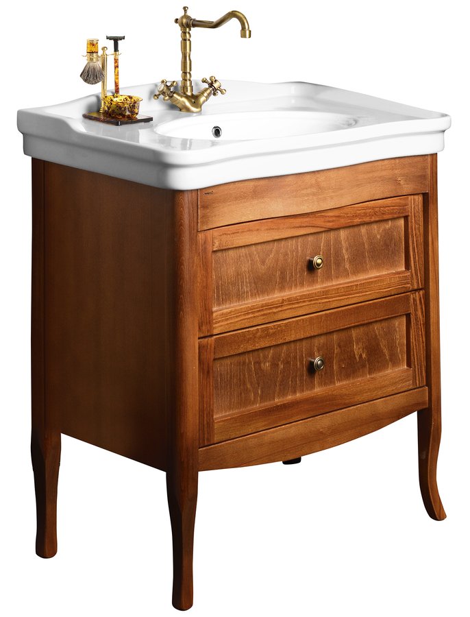 Sapho RETRO umyvadlová skříňka buk 73x80x46,5cm, umyvadlo ANTIK 80cm 1654-01