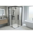 Photo: LUXOR BLACK kabina prysznicowa kwadratowa narożna 900x900mm, wejście narożne