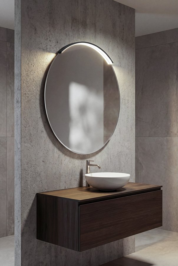 Sapho MOON LED svítidlo 7,5W, 230V, 502x12x22mm, R350mm, černá mat SL-2211/70MB