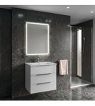 Photo: CIRASA Badezimmerschrank 60cm mit Waschbecken und LED Spiegel, 3 Schubladen, weiß